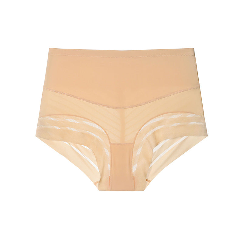 culotte gainante mi haute shapewear ajouree beige femme sculpte la taille maintien du ventre et galbe naturel des fessiers dentelle elegante maison kali
