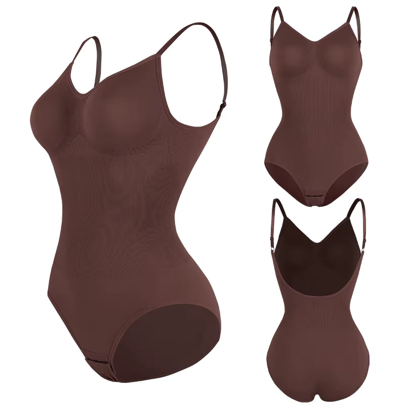 body gainant shapewear culotte marron femme effet ventre plat et galbe des fessiers maintien naturel maison kali