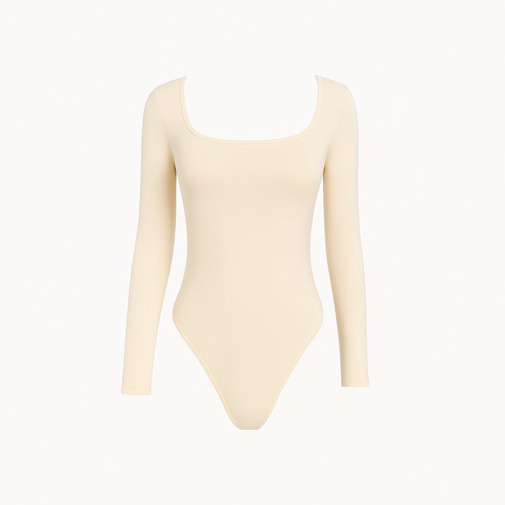 body gainant shapewear manches longues beige femme effet ventre plat maintien naturel silhouette sculptee maison kali