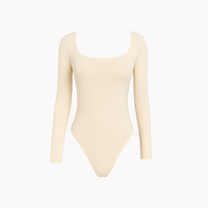 body gainant shapewear manches longues beige femme effet ventre plat maintien naturel silhouette sculptee maison kali