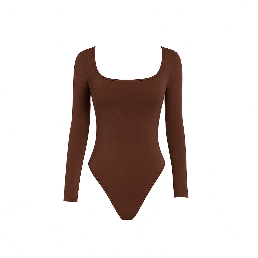 body gainant shapewear manches longues marron femme maintien naturel sculpte la taille effet seconde peau maison kali