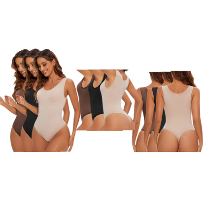 body gainant string marcel shapewear marron, beige et noir femme sculpte le ventre et la taille confort sculptant maison kali