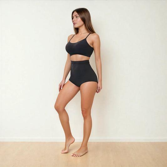 culotte gainante mi haute noire shapewear femme maintien naturel taille et ventre plat maison kali