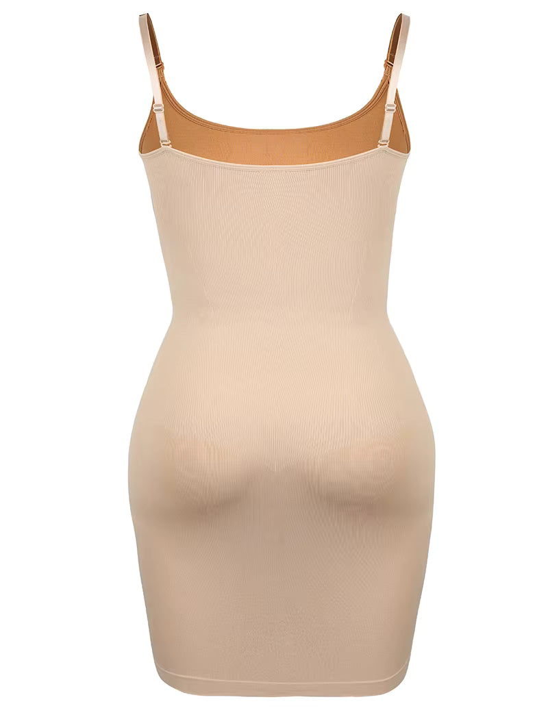 robe gainante beige shapewear sculptante de dos effet seconde peau maison kali